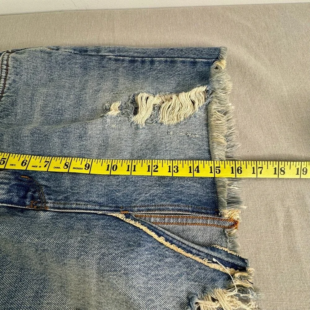 We the free distressed denim mini‎ skirt